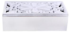 BOX 23X11X7CM 3 PRIEHRADKY VO VNÚTRI DREVO BIELA