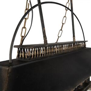 Industriál kovový luster čierny 99 cm