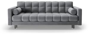 Svetlosivá zamatová rozkladacia/s úložným priestorom pohovka 222 cm Bali – Cosmopolitan Design