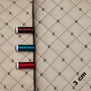 Ekokůže MIX 3x3 cm barva béžová prošívaná hnědými nitěmi, metráž, 1,45 m x 0,8 m