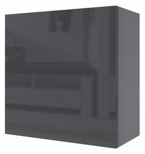 Obývacia stena modulárna Combo, varianta 20 grafit/ Čierny lesk - Koncovka Série
