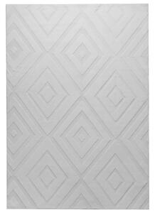 Koberec sivobéžová látka 160 x 230 cm žakárový obdĺžnikový tvar kosoštvorcový geometrický vzor moderný štýl obývacia izba spálňa
