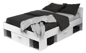 Multifunkčná posteľ 140x190/200 CHICAGO perleťovo biela