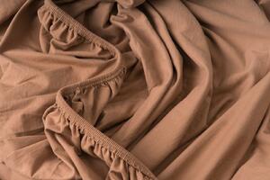 PovlečemeVás Luxusné bavlnené JERSEY prestieradlo s lycrou 160x200 cm - orechová