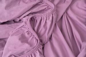 PovlečemeVás Luxusné bavlnené JERSEY prestieradlo s lycrou 90x200 cm - fialová
