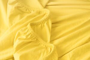 PovlečemeVás Luxusné bavlnené JERSEY prestieradlo s lycrou 90x200 cm - žltá