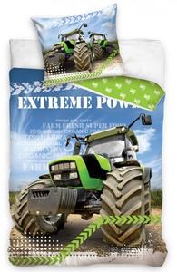 TipTrade Bavlnené obliečky 140x200 + 70x90 cm - Zelený traktor