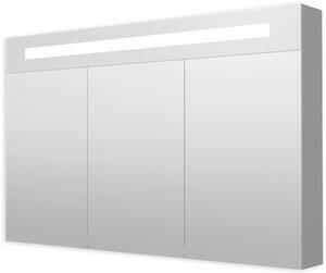 Zrkadlová skriňa 120 cm s LED osvetlením, 3 dvere, zásuvka+vypínač, IP44 GALZS120LED