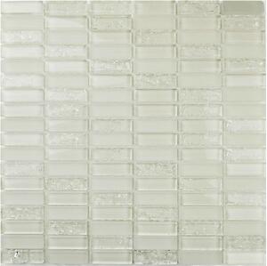 Sklenená mozaika Premium Mosaic bílá 30x30 cm lesk MOS4815CRWH