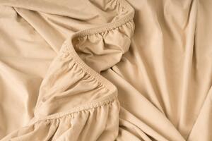 PovlečemeVás Luxusné bavlnené JERSEY prestieradlo s lycrou 180x200 cm - orechová