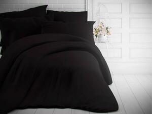 Kvalitex Francúzske jednofarebné bavlnené obliečky 200x200, 70x90cm čierne