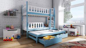 Poschodová posteľ Nati pre 3 osoby - Výber farebného prevedenia