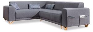 Sivá rozkladacia/s úložným priestorom rohová pohovka (ľavý roh/do L) Classy Sophie – Miuform