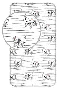 Jerry Fabrics Bavlněné napínací prostěradlo 90x200 + 25 cm - 101 Dalmatians "Lucky Stripe"