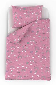 Kvalitex Detské posteľné obliečky Obláčiky ružové 95x135, 45x60cm