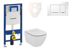 Cenovo zvýhodnený závesný WC set Geberit do ľahkých stien / predstenová montáž + WC Ideal Standard Tesi 111.300.00.5NF5