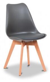 Jedálenská stolička Lina šedá, plast + eko kože
