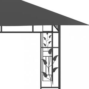 Záhradný altánok s moskytiérou a LED reťazami 4x3 m Dekorhome Krémová