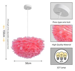 Brilagi - Závesný luster na lankách FEATHER 3xE27/40W/230V priemer 50 cm ružový