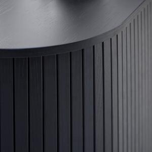 Čierna nízka komoda v dekore duba 140x76 cm Nola – Unique Furniture