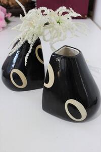 Čierna váza BLACK&WHITE 2ks 14cm