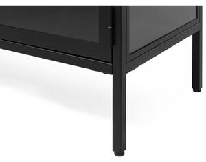 Čierny kovový TV stolík 132x52 cm Carmel - Unique Furniture