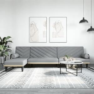 Pohovka v tvare L bledosivá 260x140x70 cm látka
