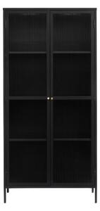 Čierna kovová vitrína 90x190 cm Bronco - Unique Furniture