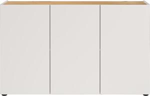 Krémovobiela skrinka v dekore duba 120x76x34 cm Adrano – Germania