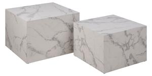 Biele konferenčné stolíky v dekore mramoru v súprave 2 ks 58x58 cm Dice – Actona