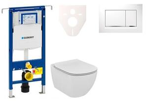 Cenovo zvýhodnený závesný WC set Geberit do ľahkých stien / predstenová montáž + WC Ideal Standard Tesi 111.355.00.5NF5