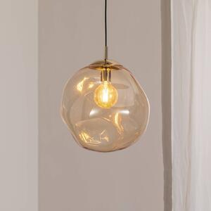 Sklenené závesné svietidlo Sol, Ø 35 cm, čierna/jantárová, Jasné / priehľadné, Obývacia izba / jedáleň, Sklo, Moderný, Závesné svietidlo