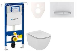 Cenovo zvýhodnený závesný WC set Geberit do ľahkých stien / predstenová montáž + WC Ideal Standard Tesi 111.355.00.5NF8