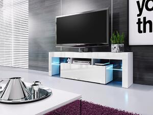 Moderná TV skrinka Vera 138 cm - Biely lesk