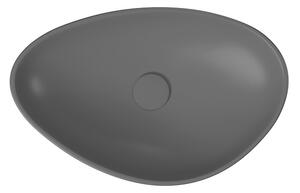 Cersanit Moduo, asymetrické umývadlo na dosku 56,5x36,5x15 cm, antracitová matná, K116-106