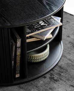Čierny okrúhly konferenčný stolík ø 85 cm Siena – Unique Furniture