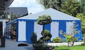 Záhradný párty stan 5x6m PREMIUM Biela / modrá
