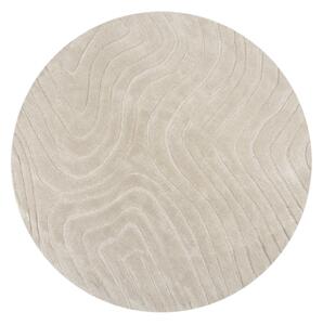 Krémový ručne tkaný vlnený okrúhly koberec ø 160 cm Mesmerise Natural – Flair Rugs