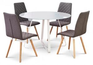 Jedálenský stôl Looper - prům.115x76 cm (bílá)