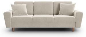 Béžová zamatová rozkladacia/s úložným priestorom pohovka 235 cm Kyoto – Cosmopolitan Design