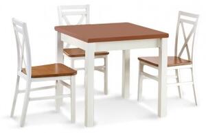 Jedálenský stôl Gracjan rozkladací 80-160x80 cm (jelša, biela)