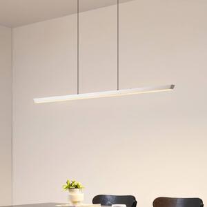 Lucande LED závesné svietidlo Solvar, 117 cm, strieborná, stmievateľné, Chrómová / strieborná, Obývacia izba / jedáleň, kov, Moderný