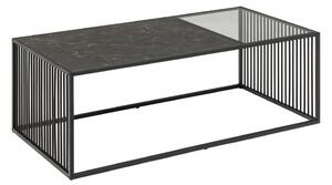 Čierny konferenčný stolík so sklenenou doskou 60x120 cm Strington – Actona