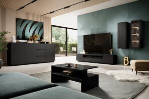 Zostava nábytku do obývačky Loftia 3 - čierna/čierny mat