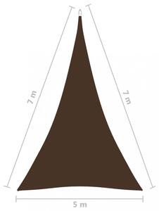 Tieniaca plachta trojuholníková 5 x 7 x 7 m oxfordská látka Dekorhome Tmavo zelená