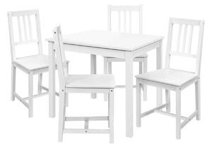 Jedálenský stôl 8842B biely lak + 4 stoličky 869B biely lak