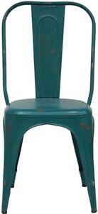 Industrálna stolička s vysokým operadlom - tyrkysovo modrá