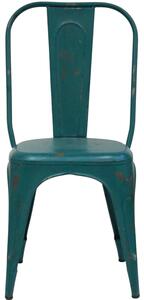 Industrálna stolička s vysokým operadlom - tyrkysovo modrá