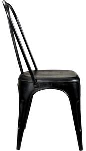 Industriálna stolička s vysokým operadlom - starožitná čierna