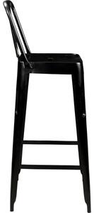 Kodaňská barová stolička zo železa - starožitná čierna